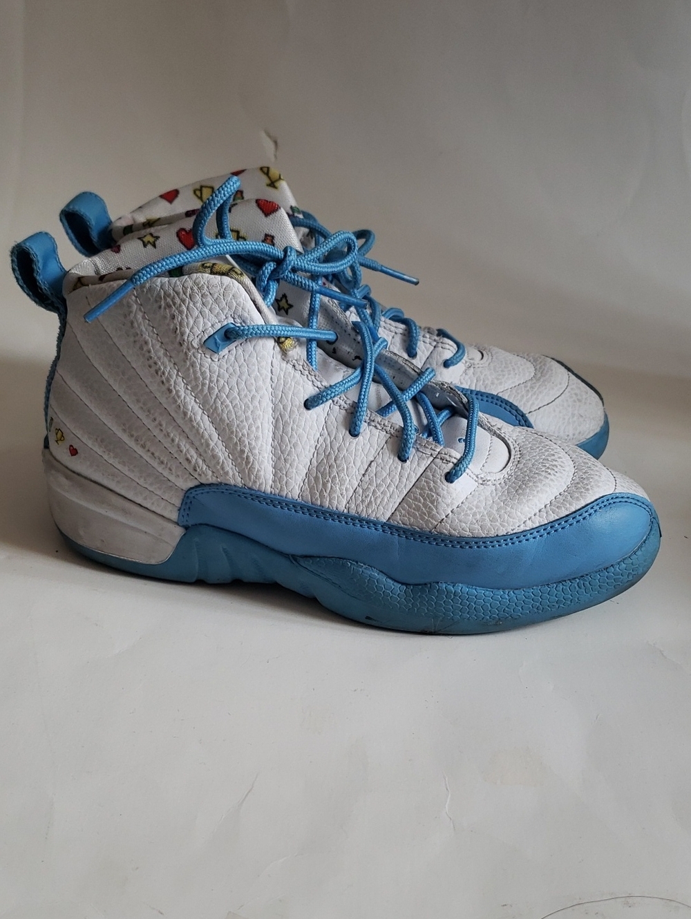 Air Jordan 12 XII Retro Emoji White University Blue DQ4366-114 Youth Size 3Y